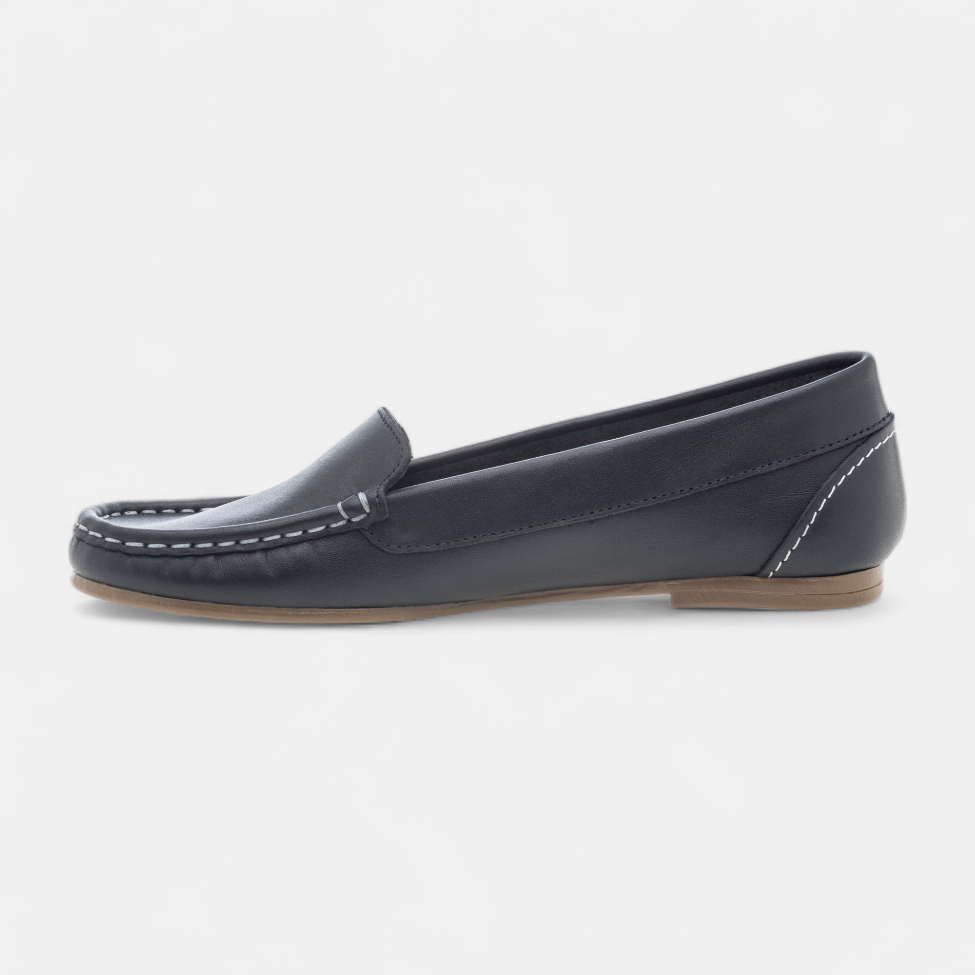 Mocassins Femme en cuir bleu marine