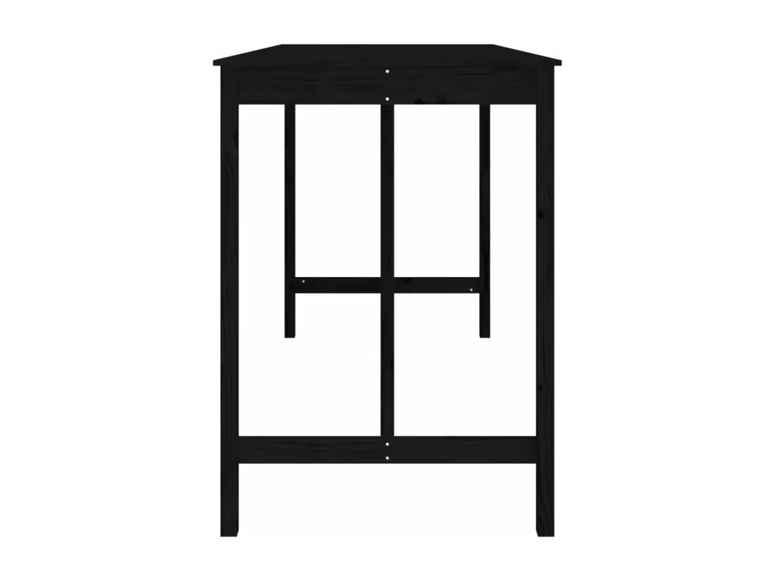 Table de bar Noir 180x80x110 cm Bois massif de pin