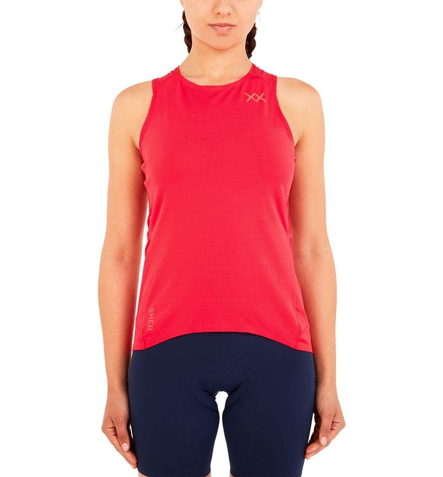 SHER Lampo Gravel Fietsshirt Zonder Mouwen Rood Dames