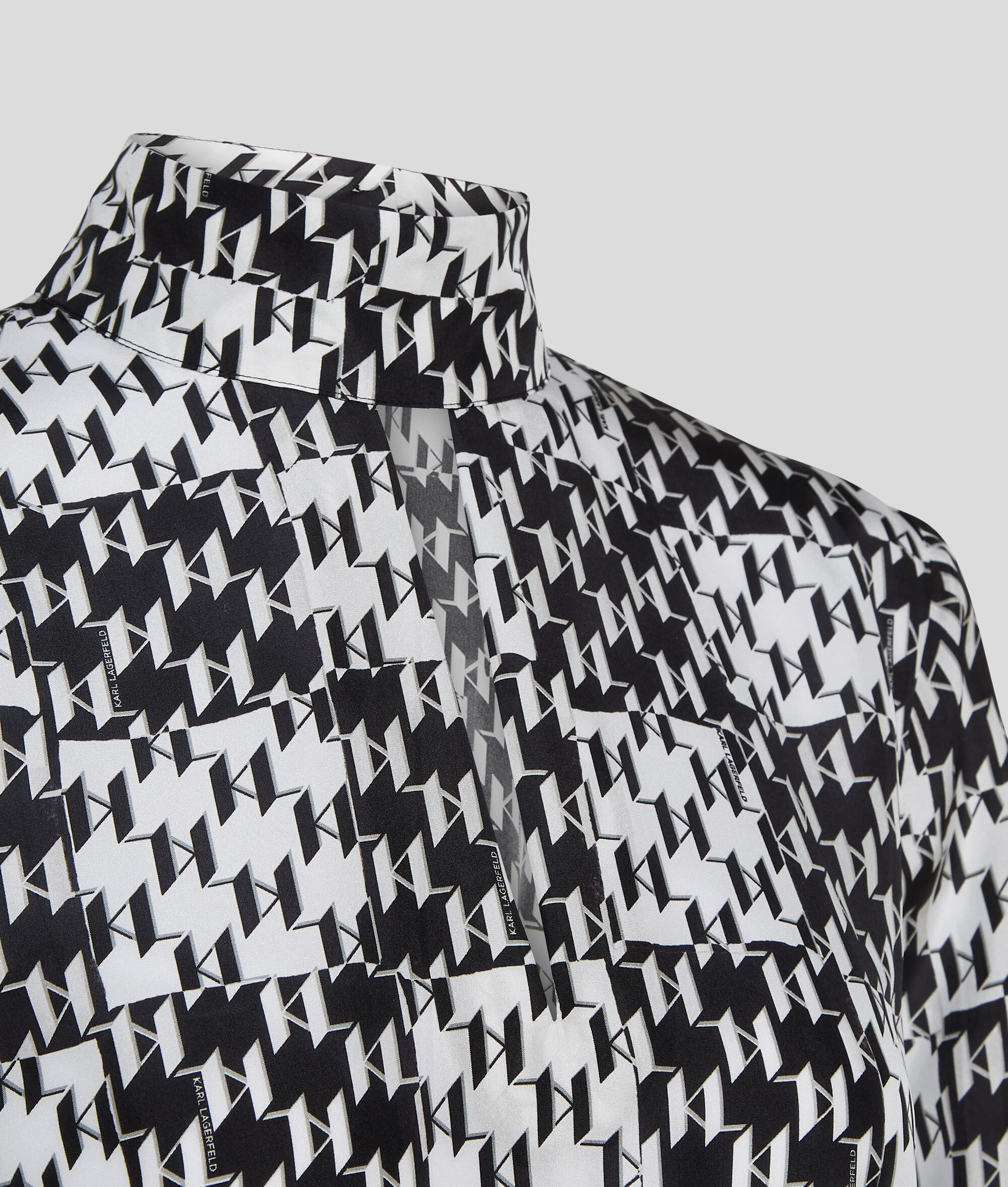 ROBE EN SOIE À CARREAUX KL MONOGRAM