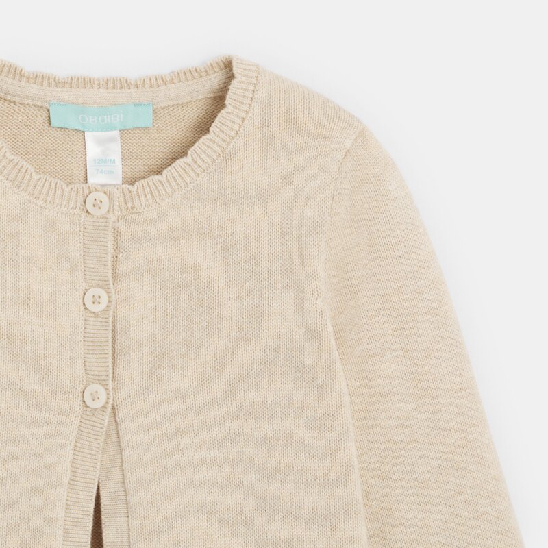Gilet maille tricot beige bébé fille Beige