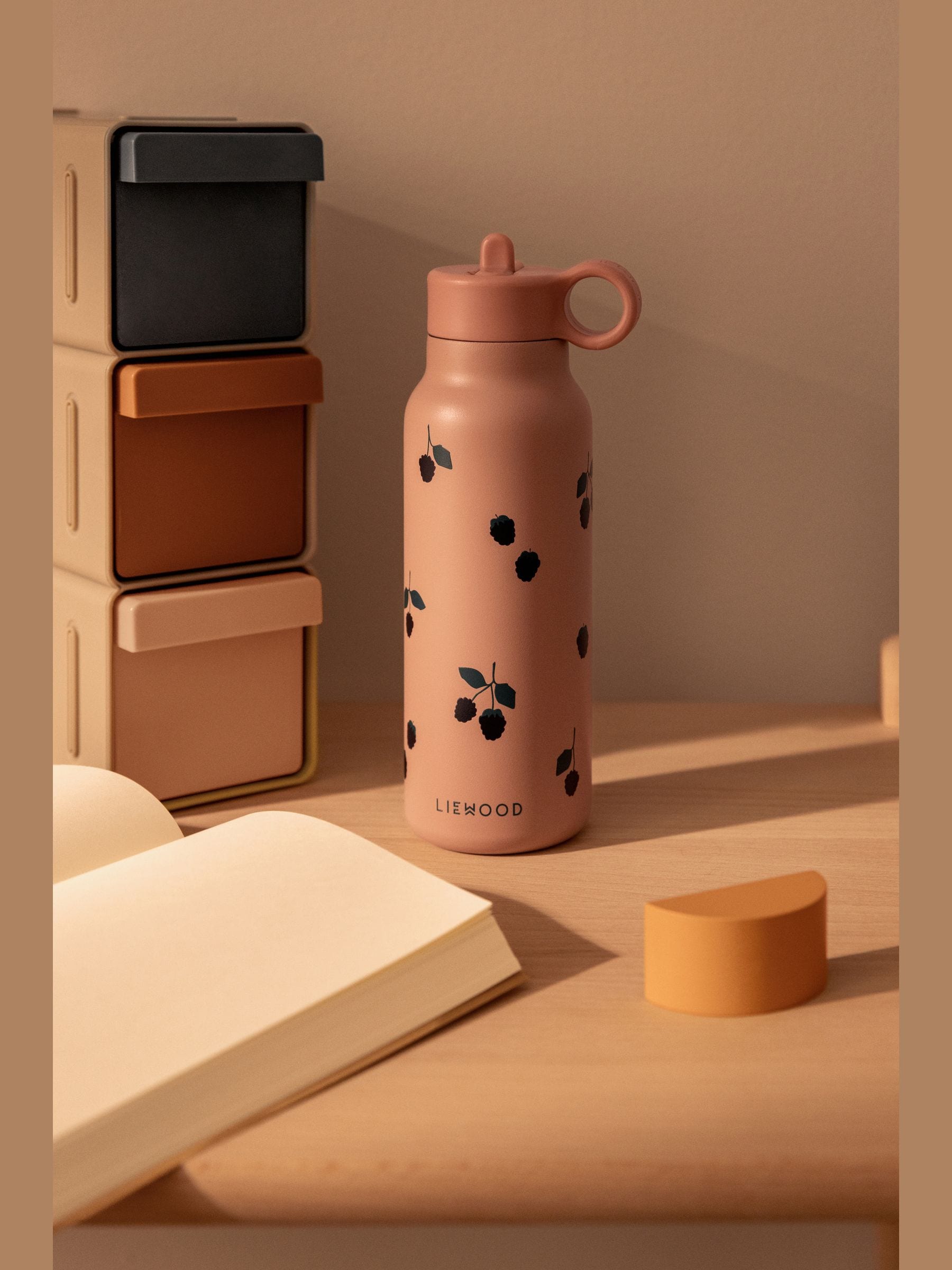 Roze - Liewood Falk Water Bottle 350 ml