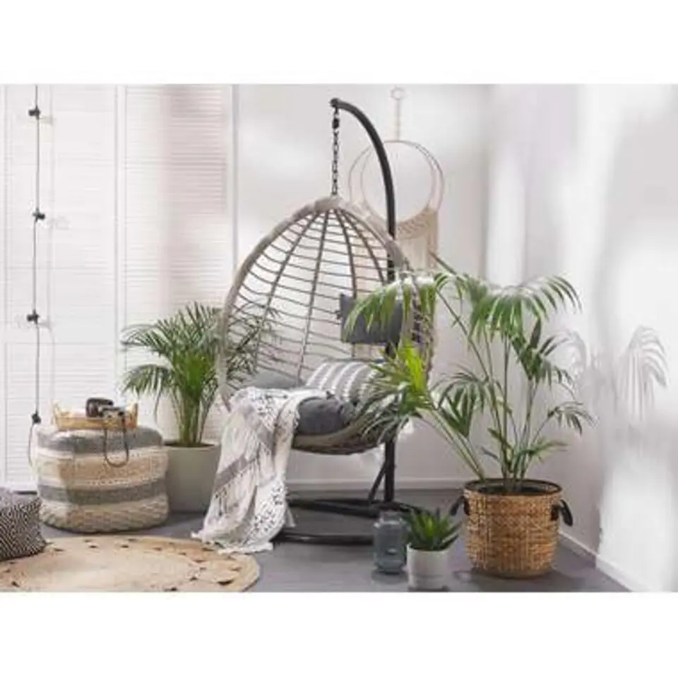 TOLLO - Hangstoel - Grijs - 106 cm - PE rotan