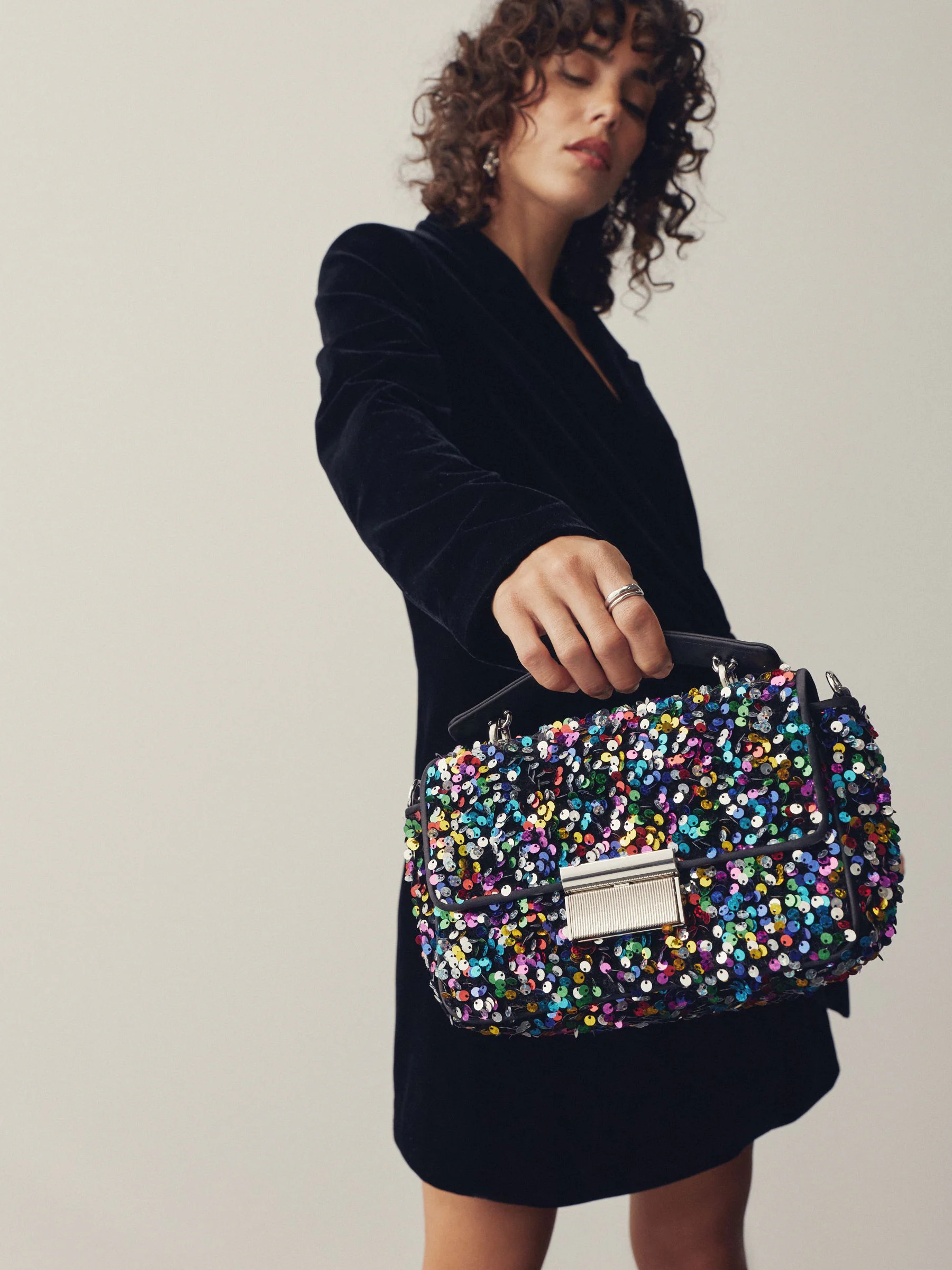 Regenboog - Sequin Detail Top Handle Bag