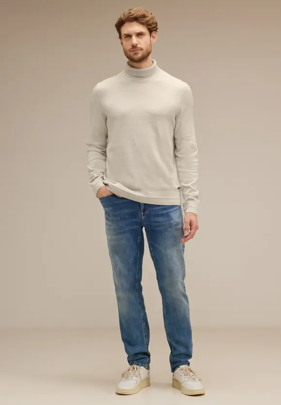Pullover mit Rollkragen - wool white