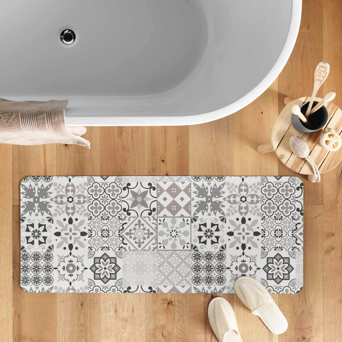 Tapis de bain antidérapant (50 x 120 cm) Salou Gris