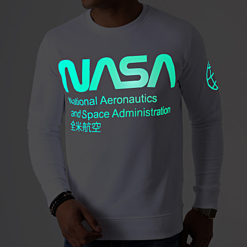 Sweat Crewneck Glow In The Dark Blanc