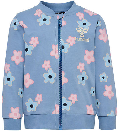Hummel Cardigan - hmlRinna - Faded Denim m. Blumen