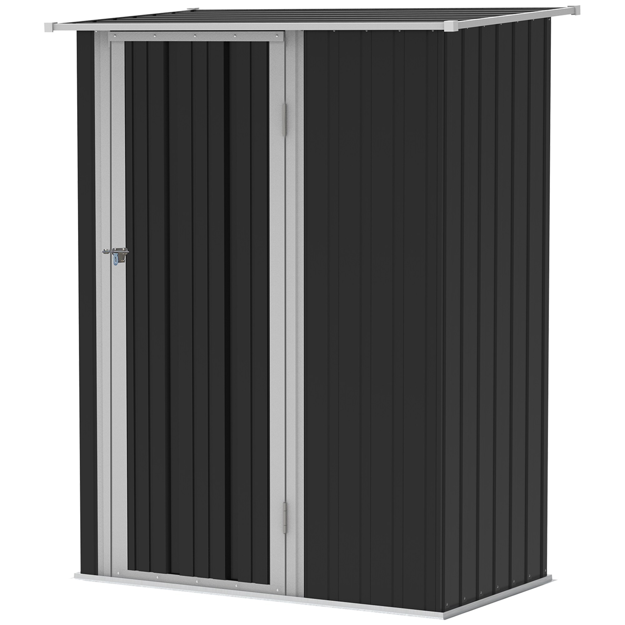 Outsunny Gerätehaus mit Pultdach grau 142L x 84B x 189H cm