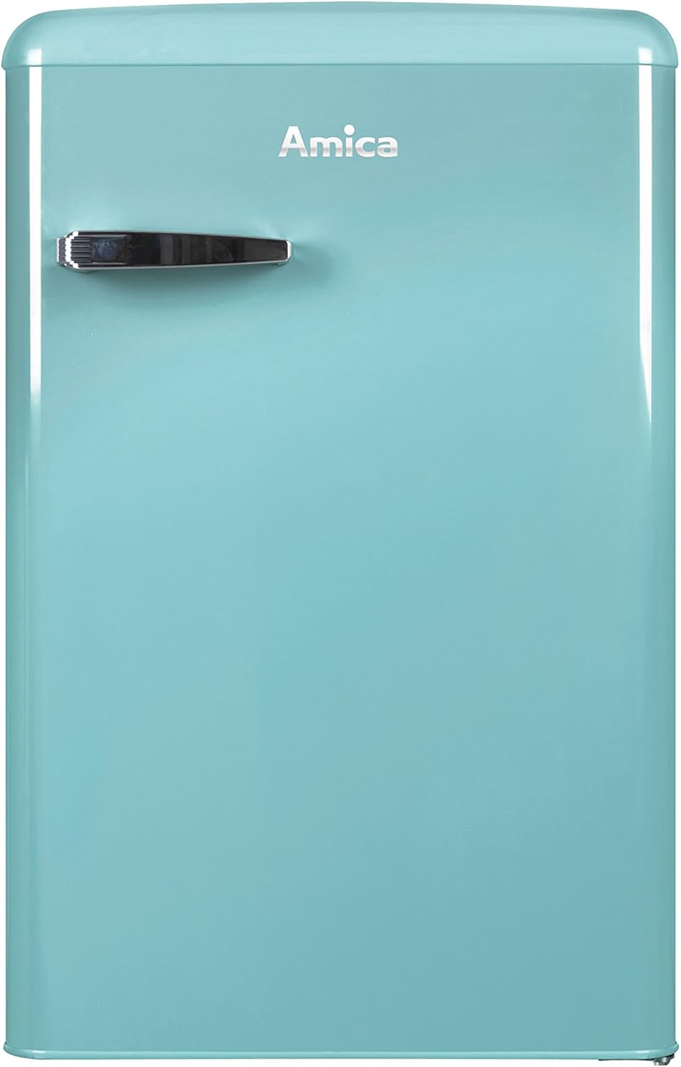 Amica KS 15612 T Retro Kühlschrank mit Gefrierfach / Ice Blue / 88cm (H) x 55cm (B) x 62cm (T) / Retro-Design