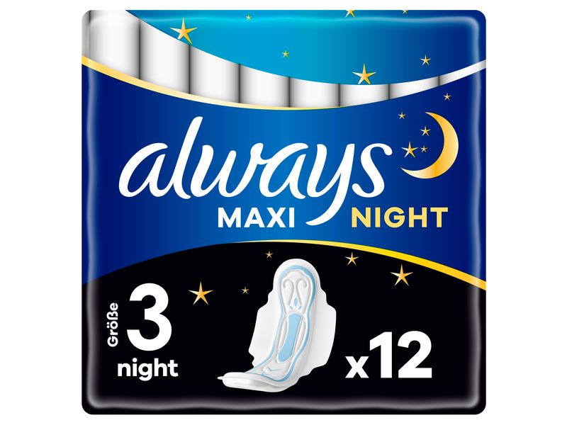 Always Binde mit Flügeln Maxi Night 12 Stück Hochwertige Binden mit saugfähigem Kern