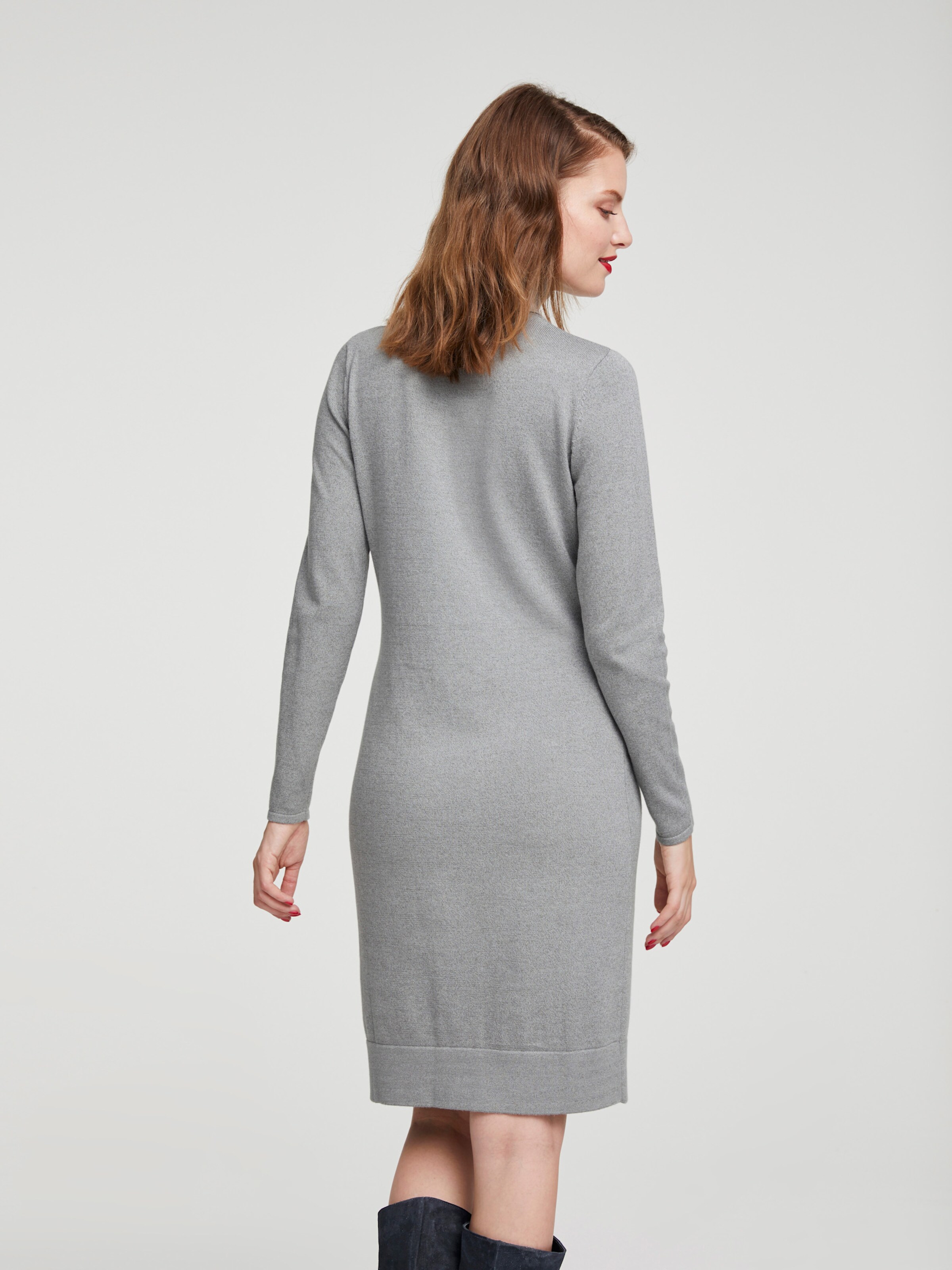 heine Rollkragen-Kleid in grau-melange