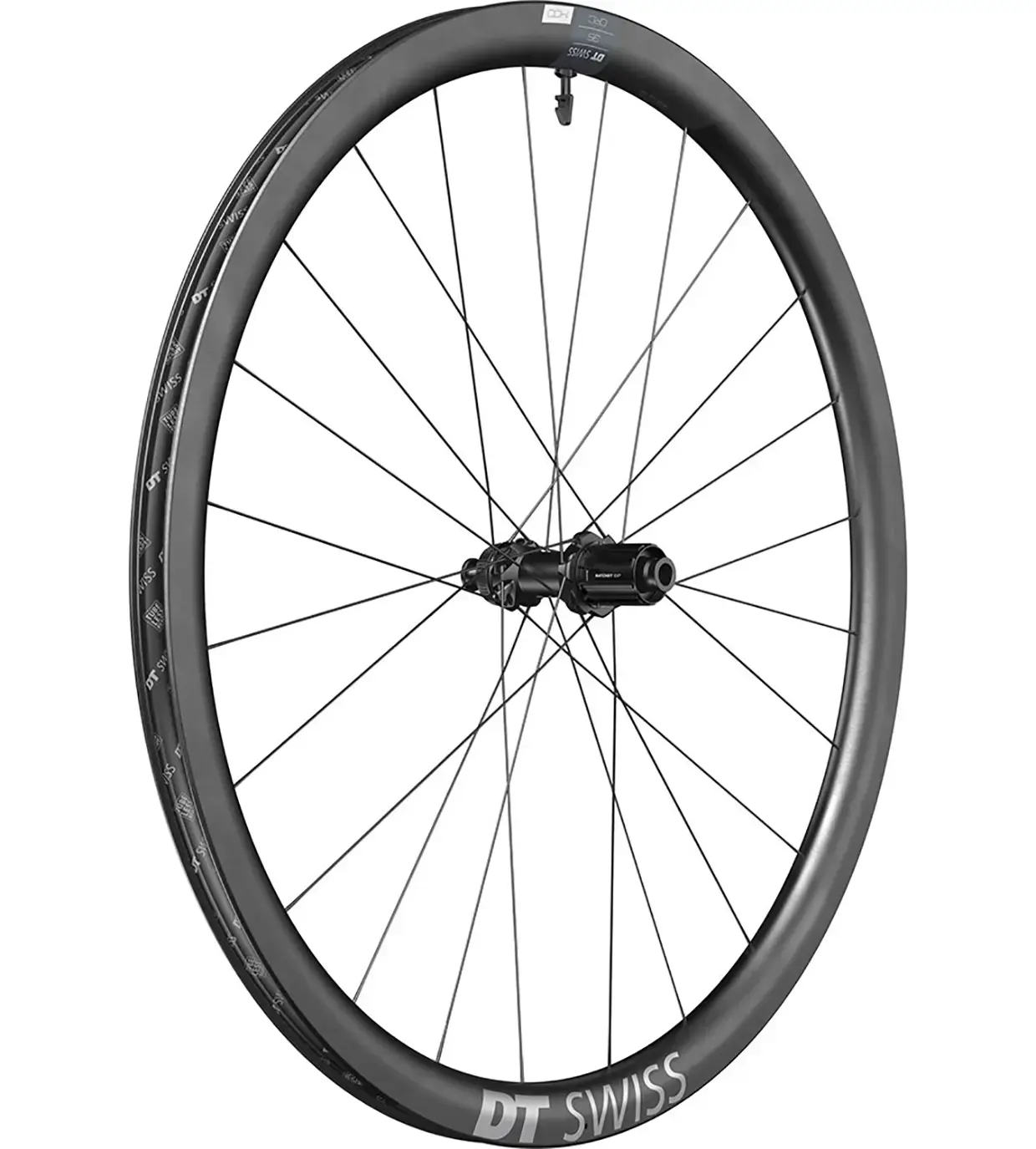 DT Swiss CRC1400 Spline 35 Disc CL Carbon Gravel Achterwiel Zwart