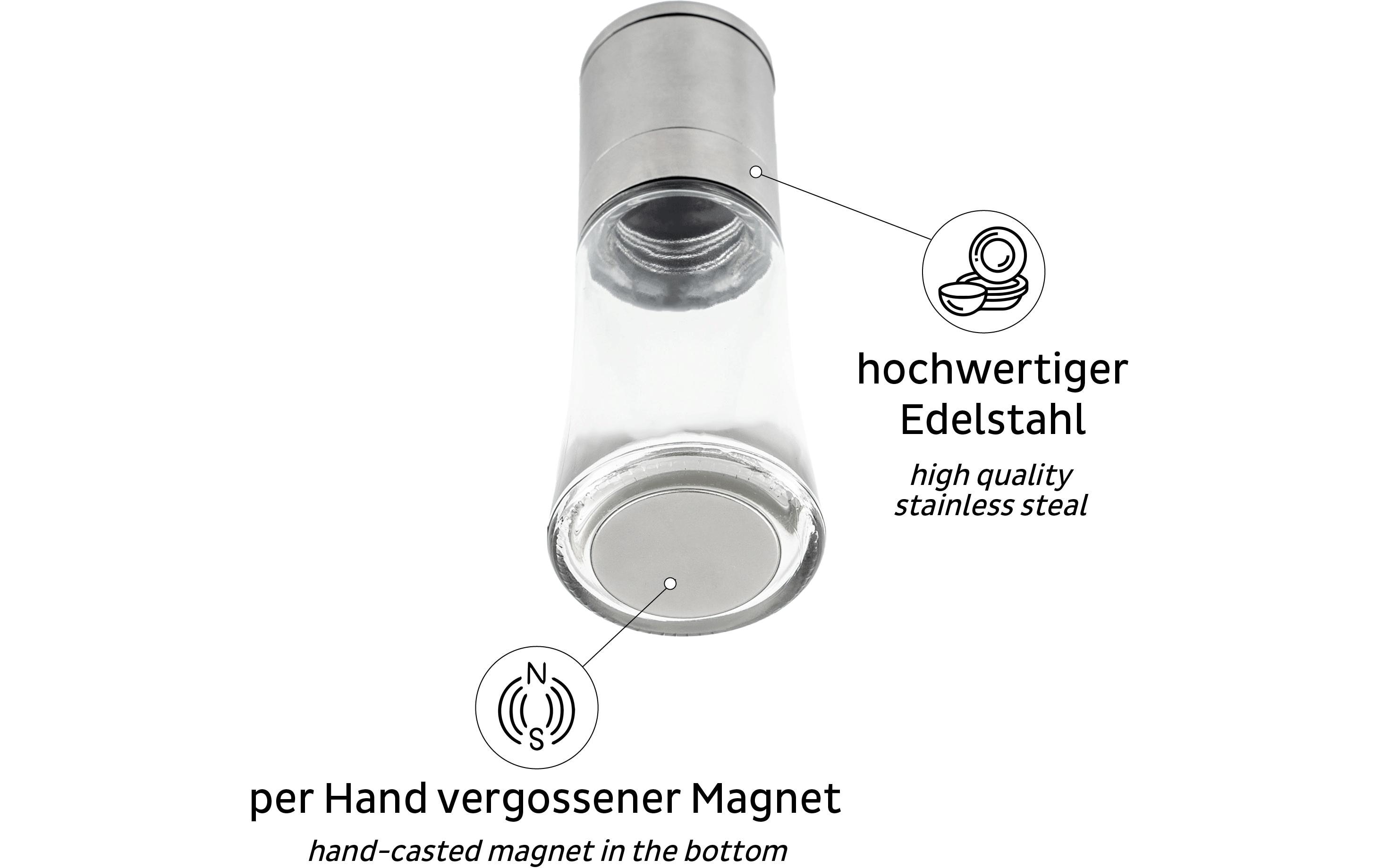 Magnet-Gewürzmühlen 2er-SetGewürzmühlen mit Keramikmahlwerk