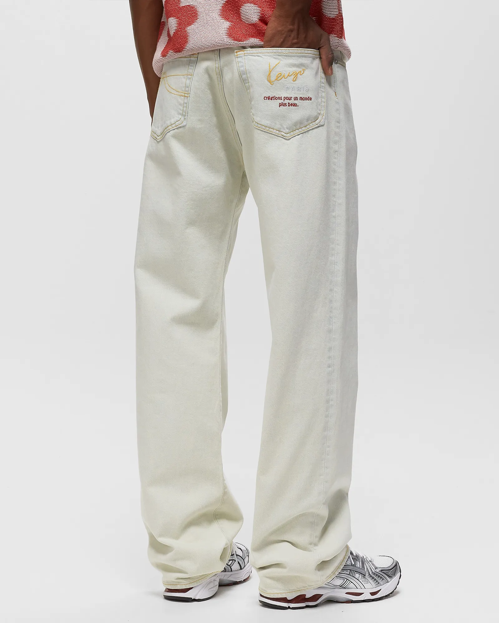 Calça jeans Kenzo Suisen Relax descolorida
