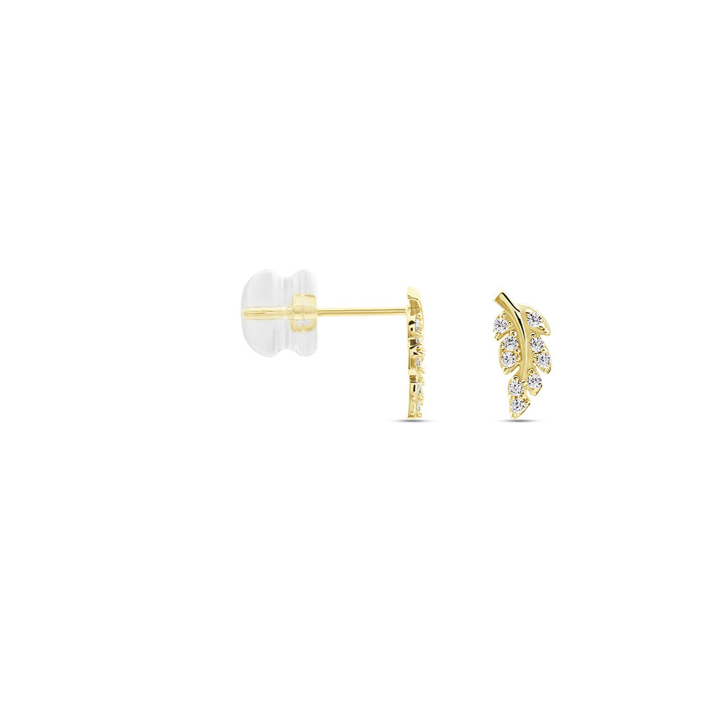 Boucles D'oreilles Puces Iuliana Or Jaune Oxyde De Zirconium