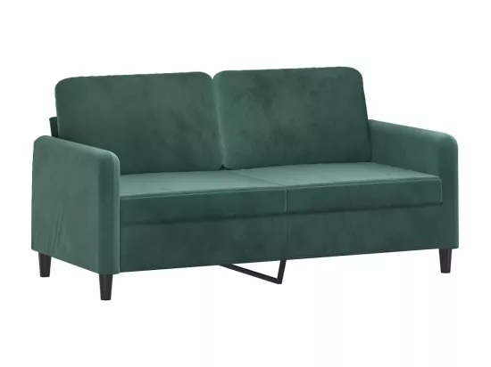 Canapé à 2 places Vert foncé 140 cm Velours