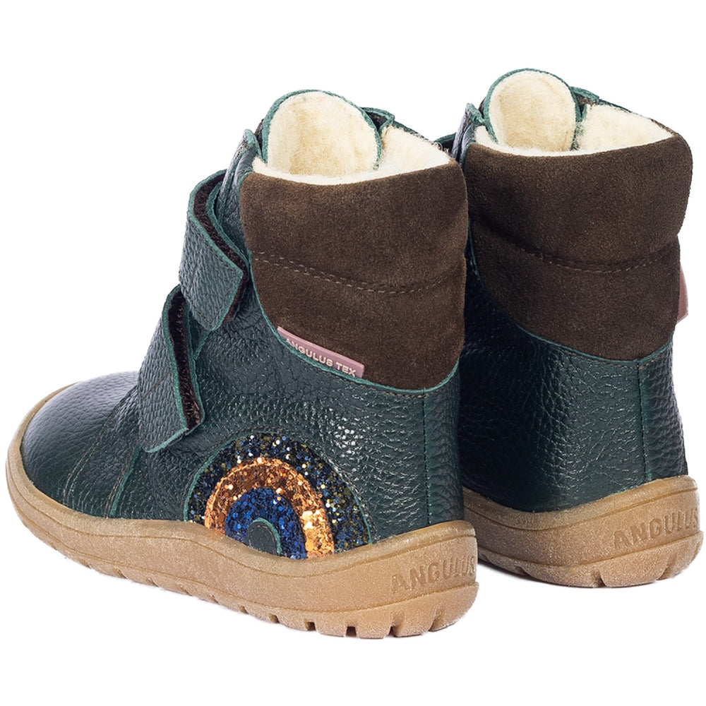 Køb Angulus Deep Teal/Forrest/Glitter Tex-Støvle Med Funklende Glitterregnbue