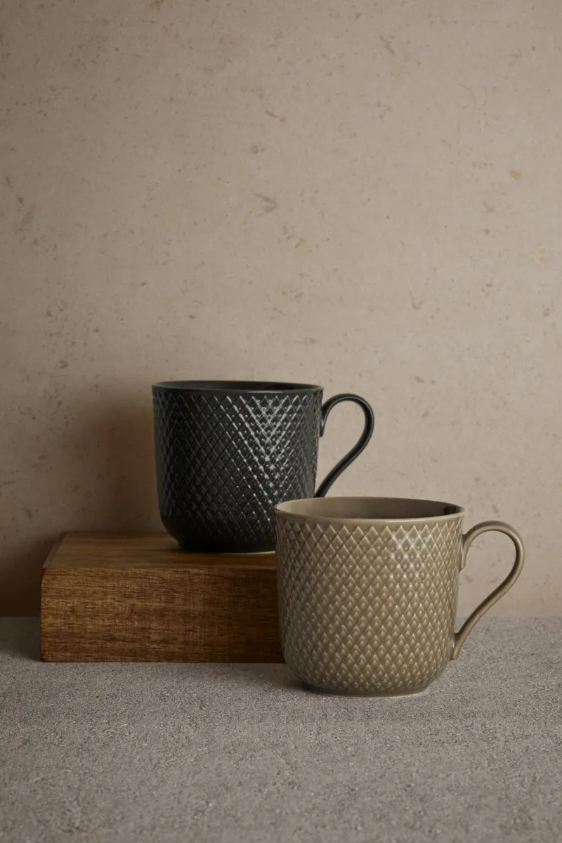 Lyngby Porcelæn Rhombe Earth Krus - 2 stk.