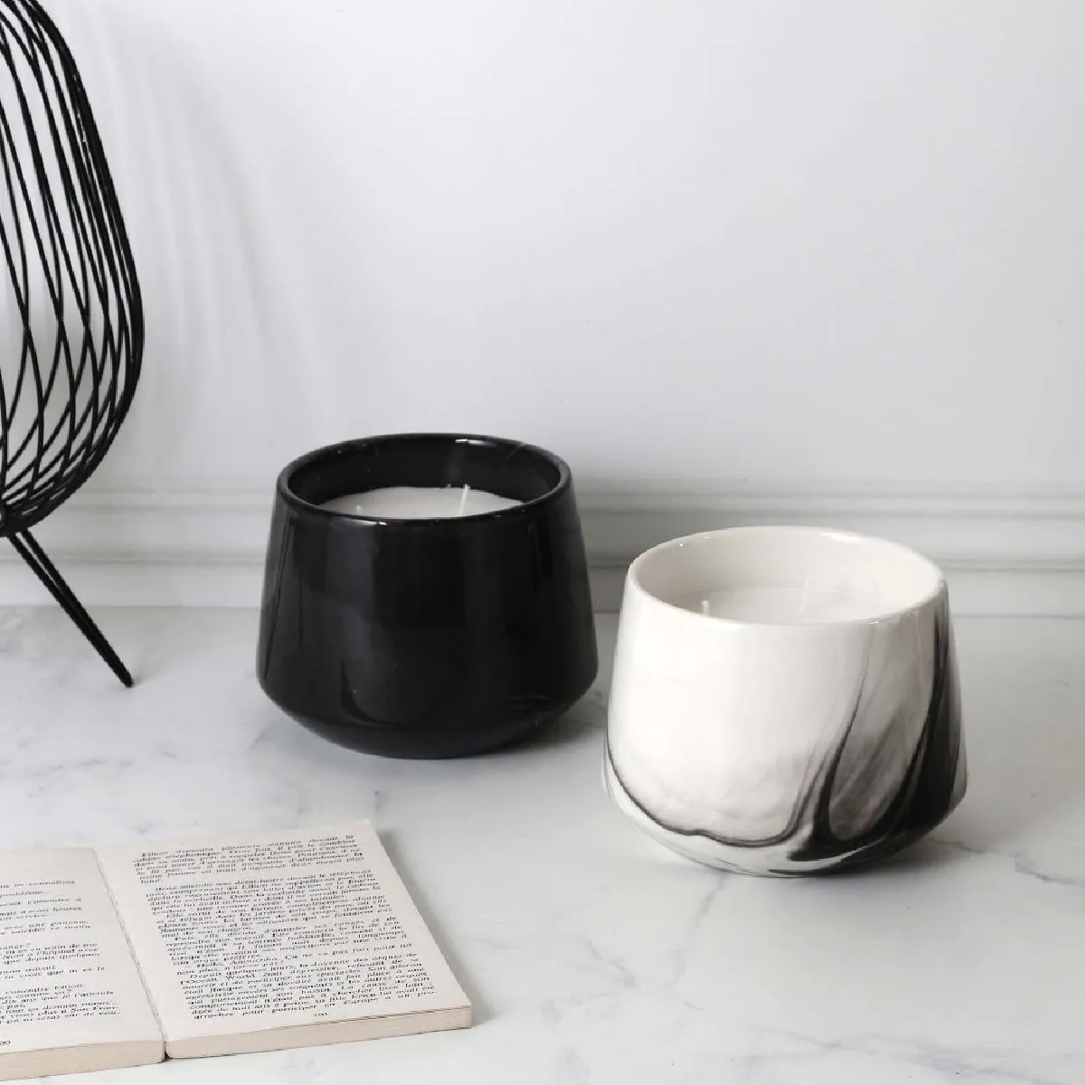 The Home Deco Factory Home Deco Factory Bougie Parfumée Marbrée (x2)