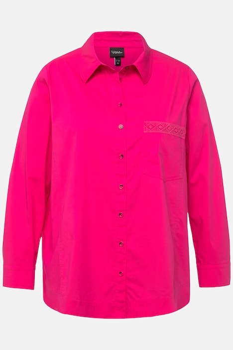 Hemdbluse, A-Linie, Hemdkragen, Langarm