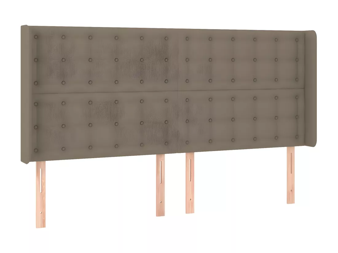 Sommier tapissier et matelas et LED Taupe 200x200 cm Tissu