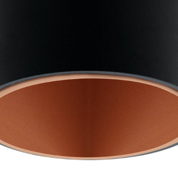 Eglo plafondlamp Polasso zwart/koper