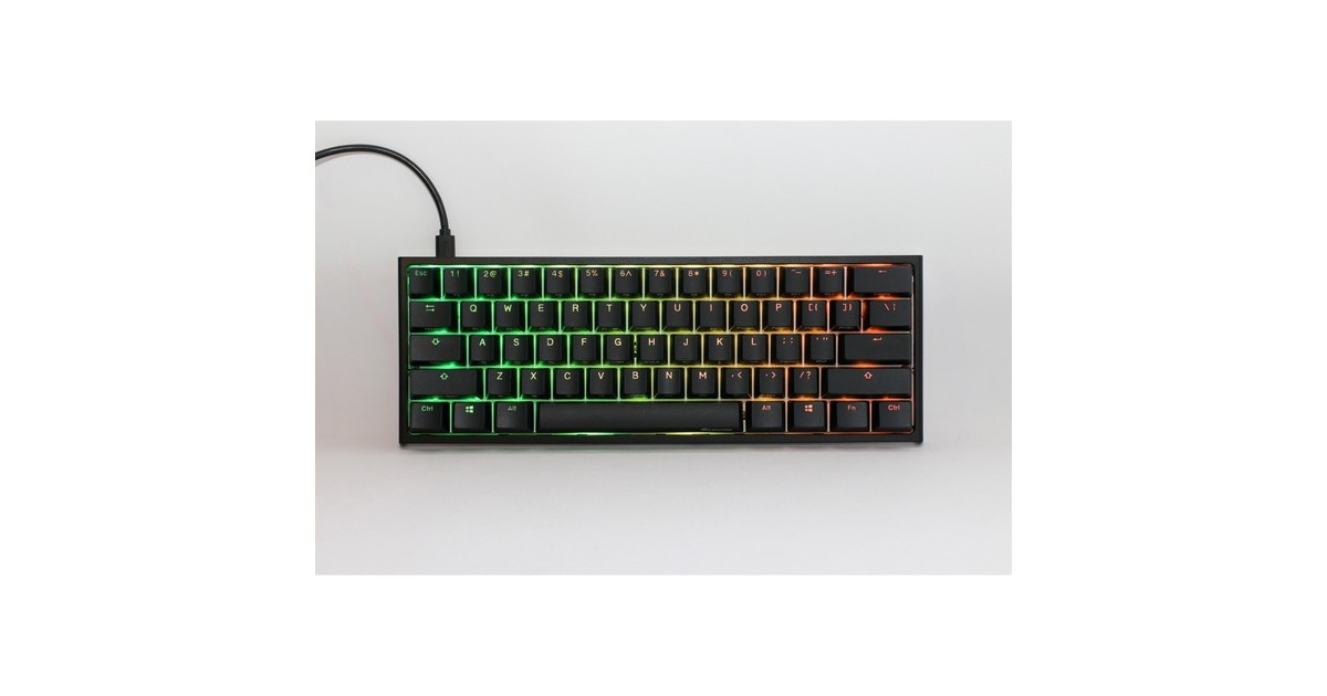 DuckyOne 2 Pro Mini Classic, gaming toetsenbord  (Zwart, US lay-out, Cherry MX Red, RGB led, Double-shot PBT, QUACK Mechanics, 60%)