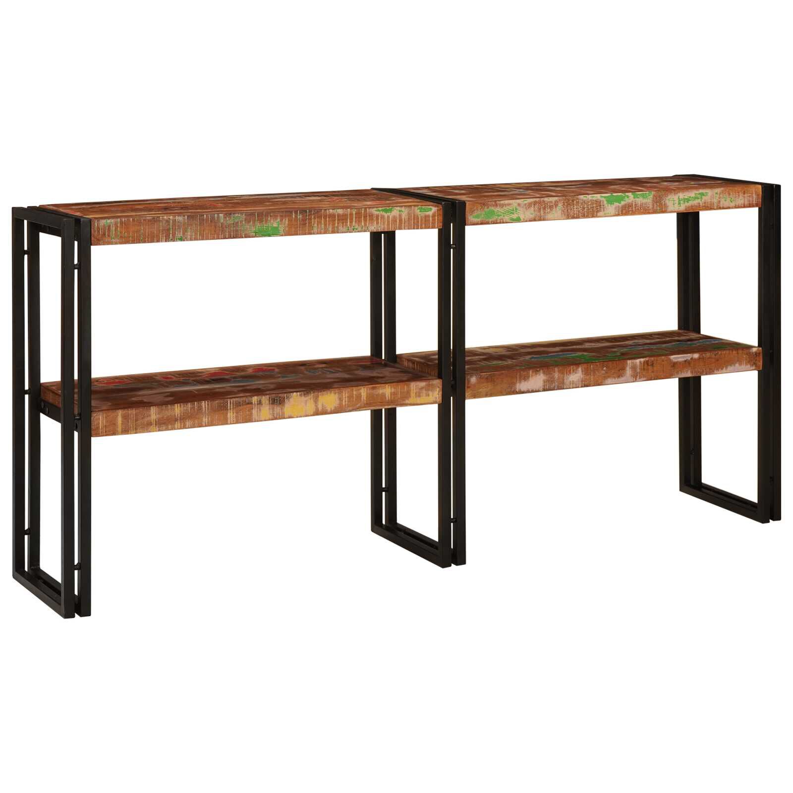 vidaXL Consoletafel Multicolor 160 x 33 x 75 cm Massief gerecycled hout