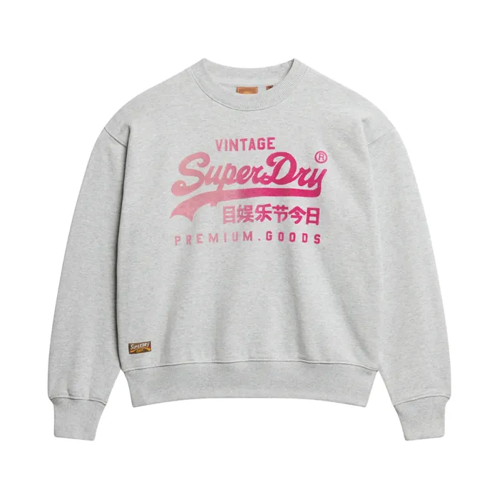 Superdry Tonal Vintage Logo Loose Crew Sweater Dames