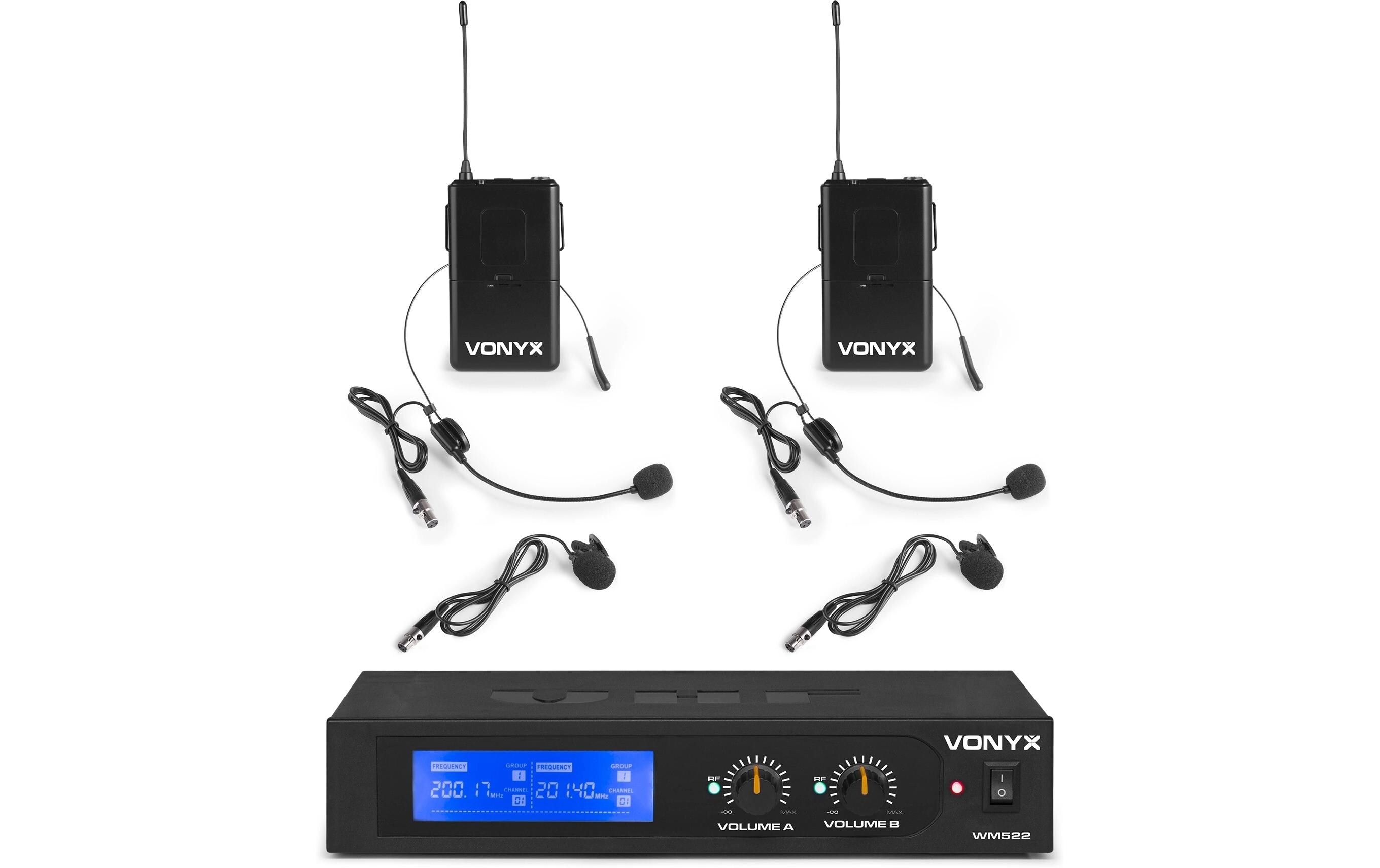 Drahtlossystem WM522B2-Kanal-Funksystem mit zwei drahtlosen Mikrofonen