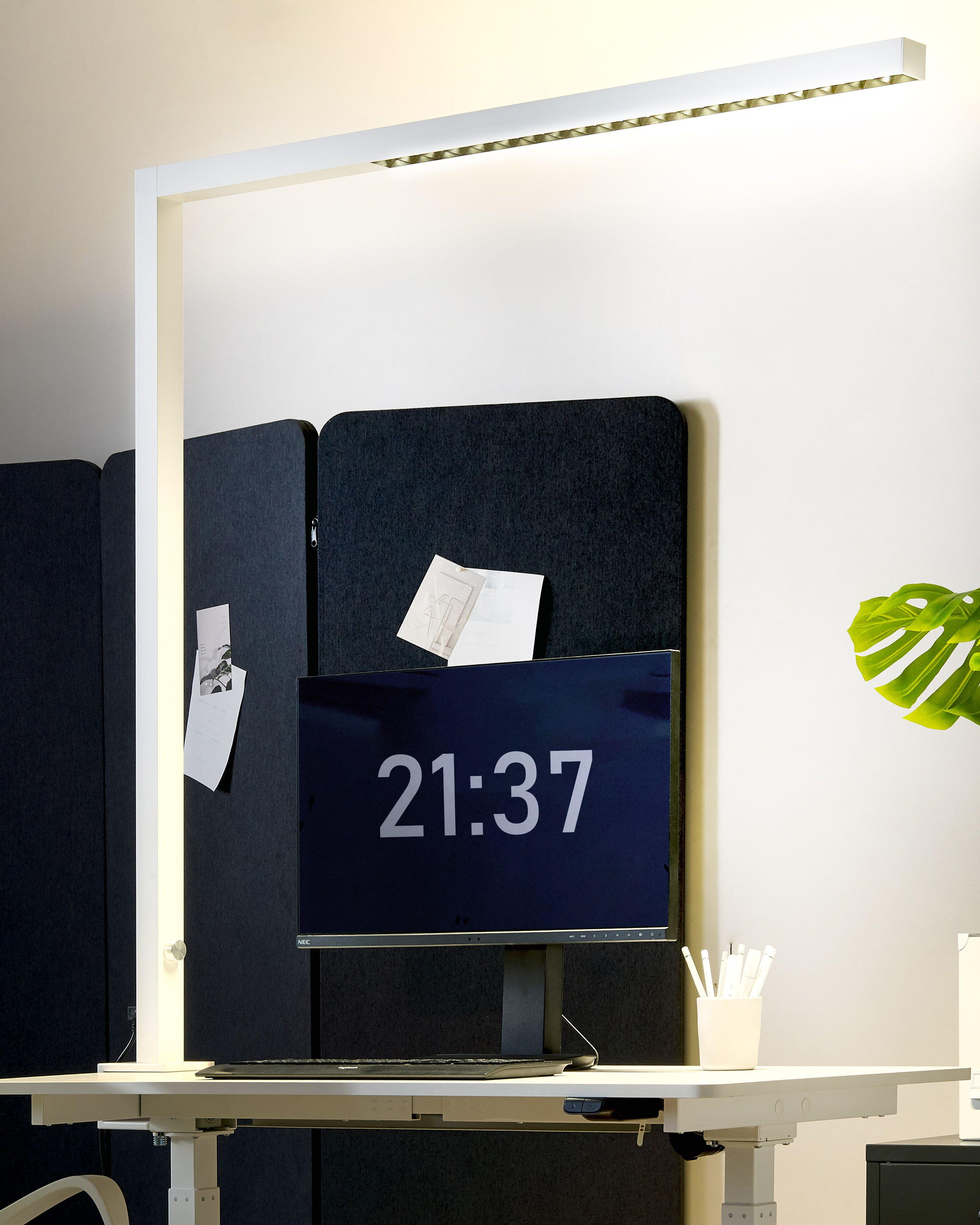 LED vastklembare bureaulamp VOLANS met dimmer Metaal Wit