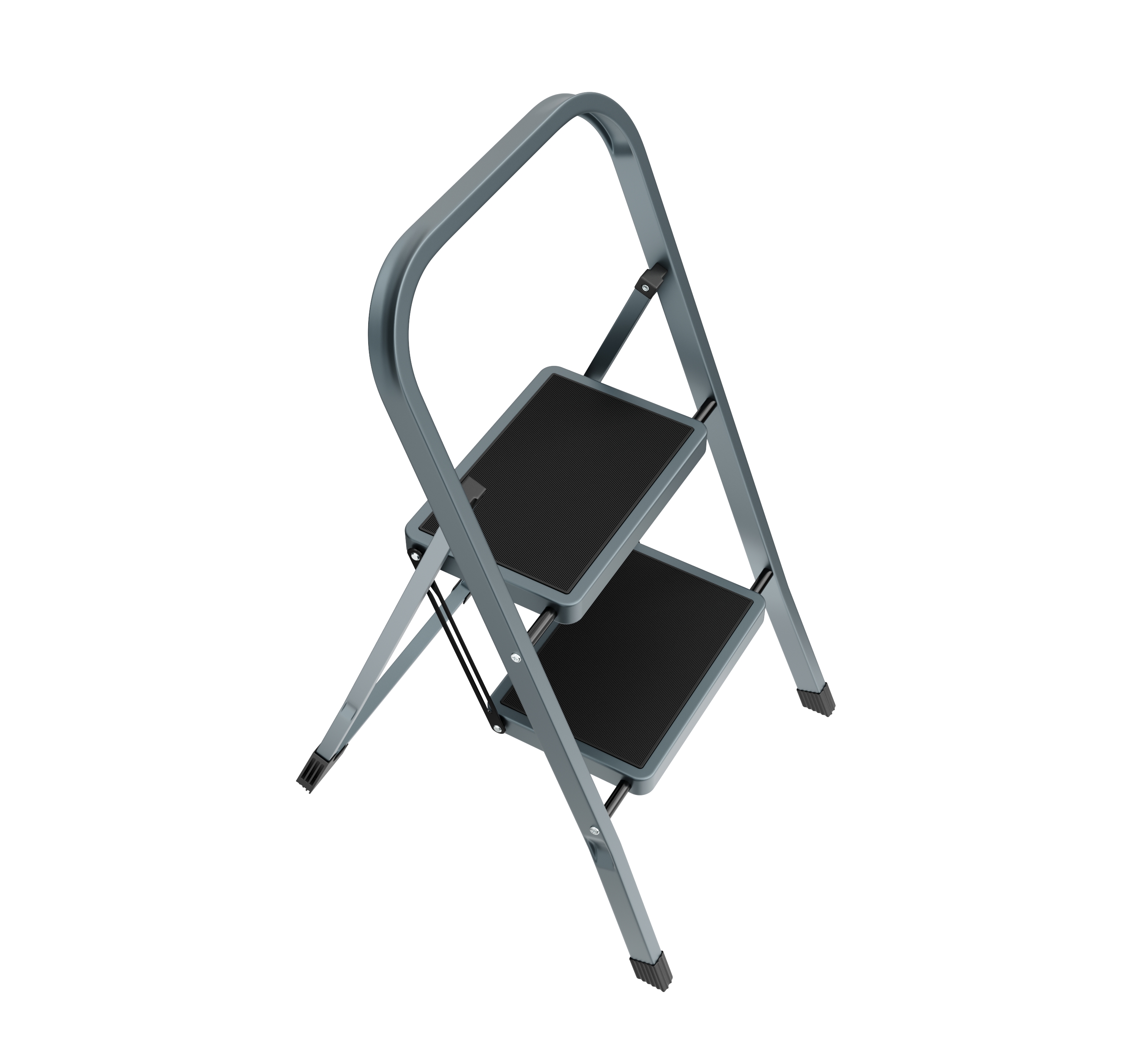 Trittleiter 2 Stufen grau/schwarz