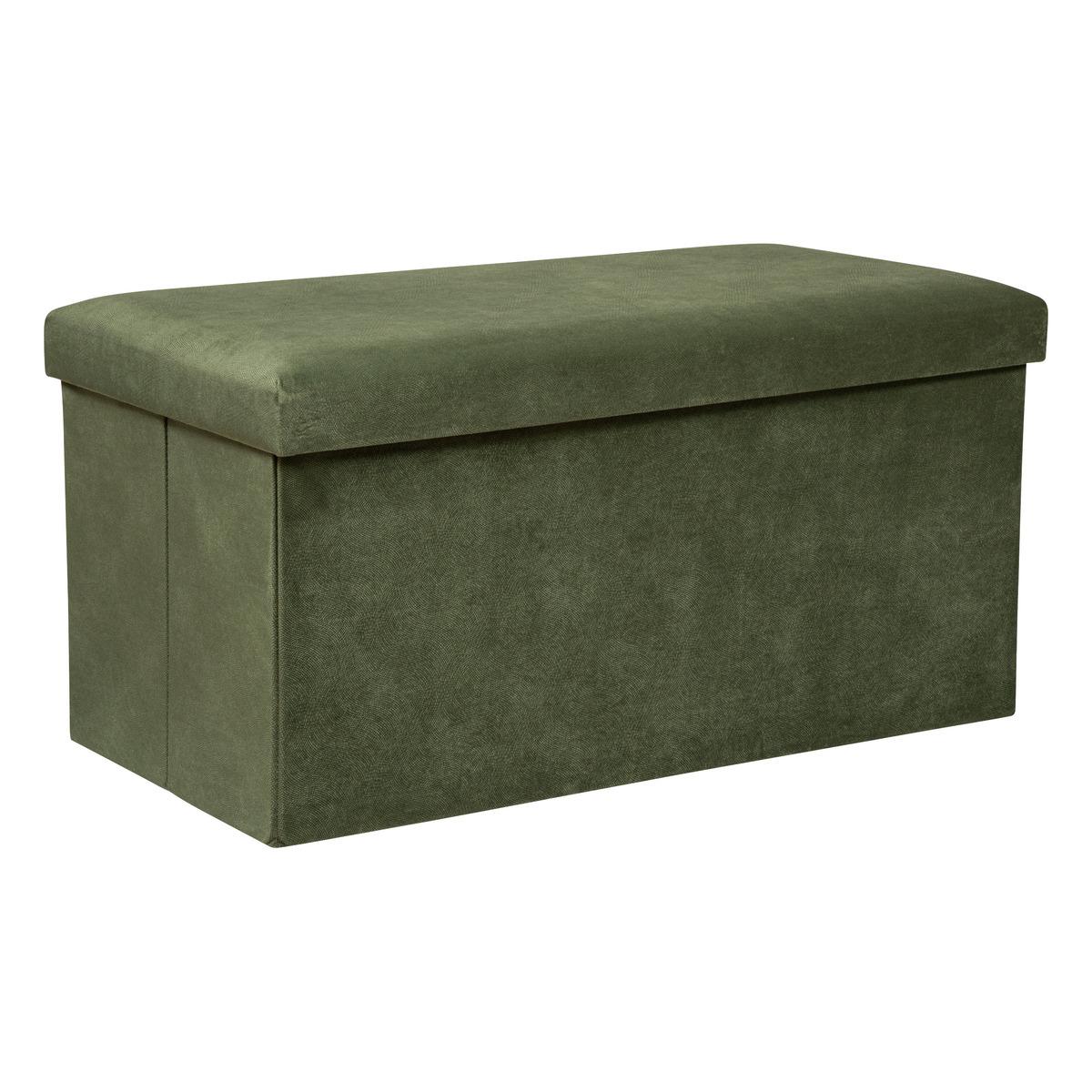 POUF PLIANT DOUBLE VELOURS LILOU KAKI D.76X38CM