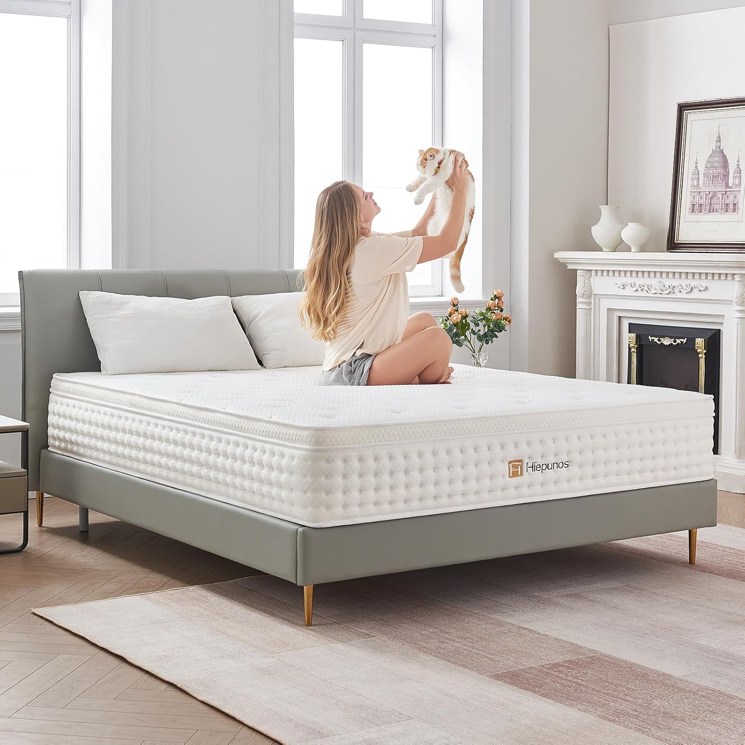 Matratze 90x200 cm 26cm Höhe 7-Zonen Federkernmatratze Orthopädische Taschenfederkernmatratze mit Comfort Memory-Schaum Schicht, Härtegrad H3, Rückenentlastende,100 Nächte Probeschlafen
