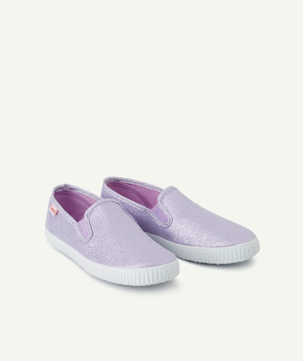 CIENTABASKETS EN TOILE FILLE VIOLETTES BRILLANTES