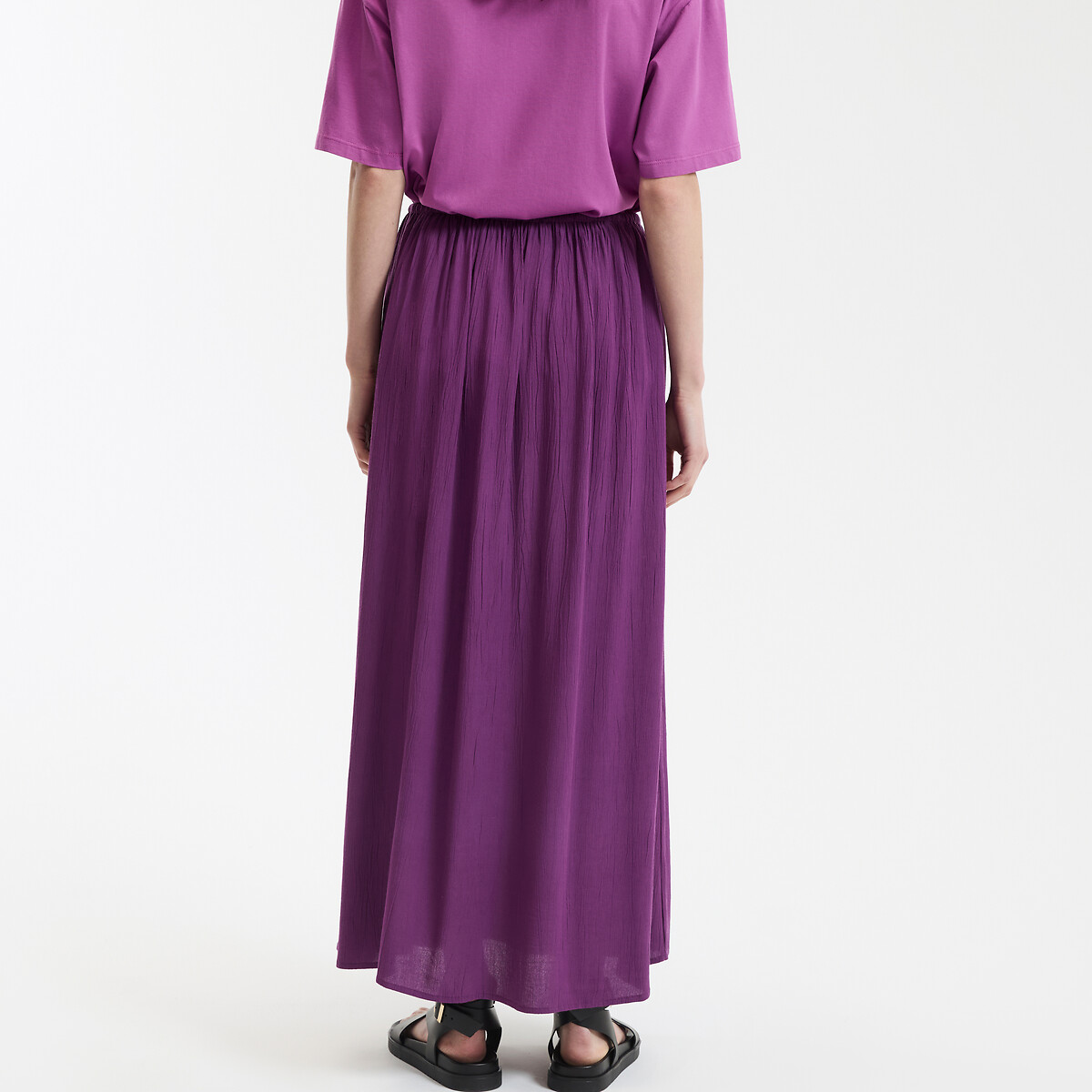 COLEÇÕES LA REDOUTE<br>Saia longa e fluida em crepe