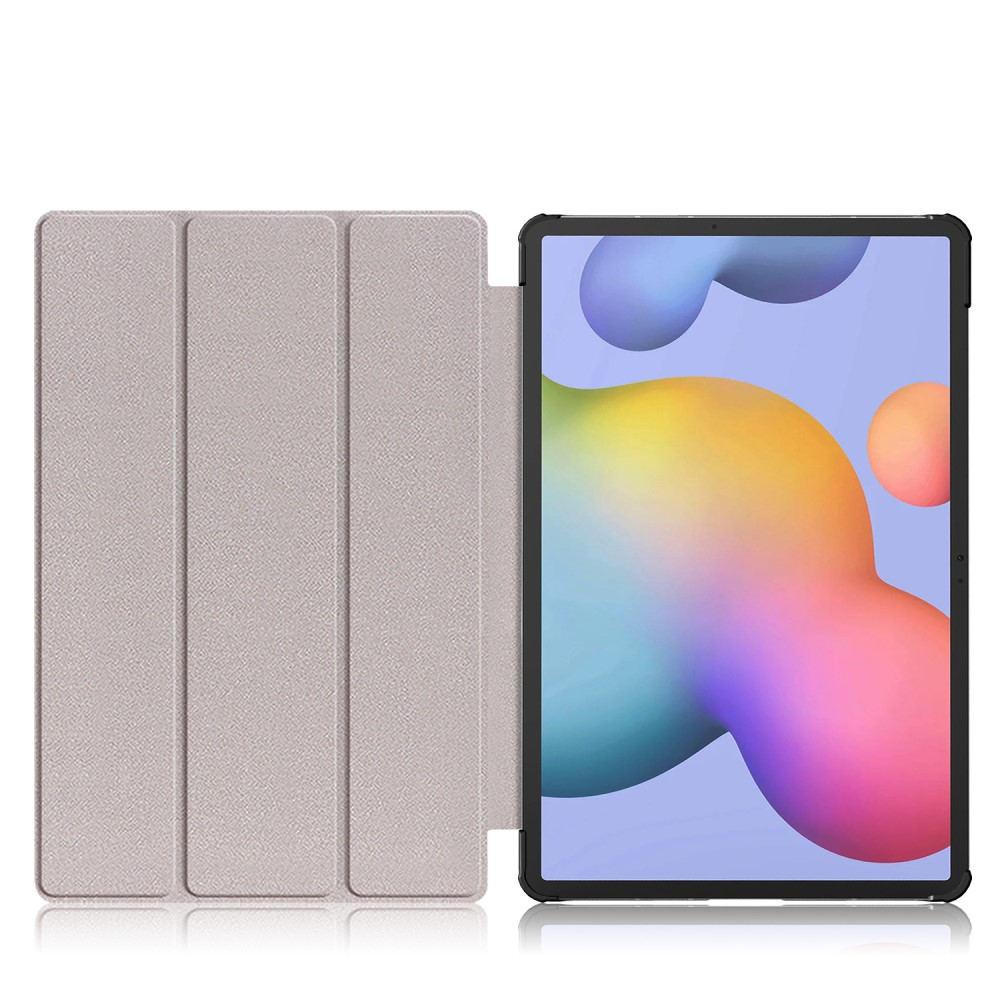 Samsung Galaxy Tab S8 / Tab S7 Leder Tasche Smart Case Hülle   S-Pen Halterung - Roségold / Schwarz