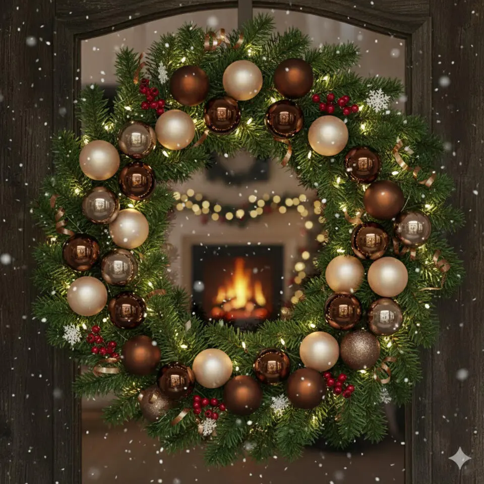 Inge Christmas kleine kerstballen - 36x st - bruin - 4 cm - glas