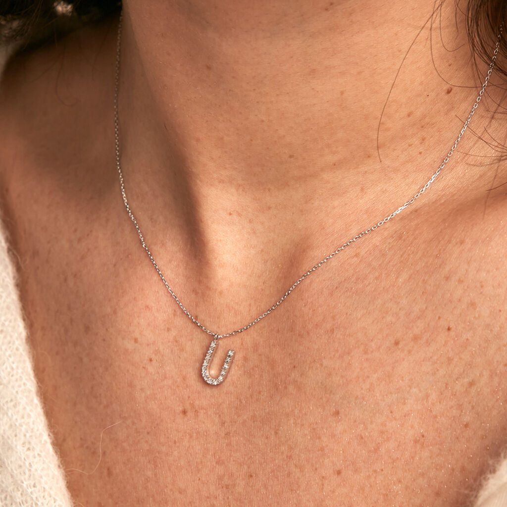 Collier Oran Or Blanc Diamant