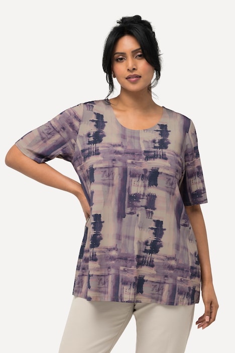 Slinkyshirt, Tintendruck, A-Linie, Rundhals, Halbarm