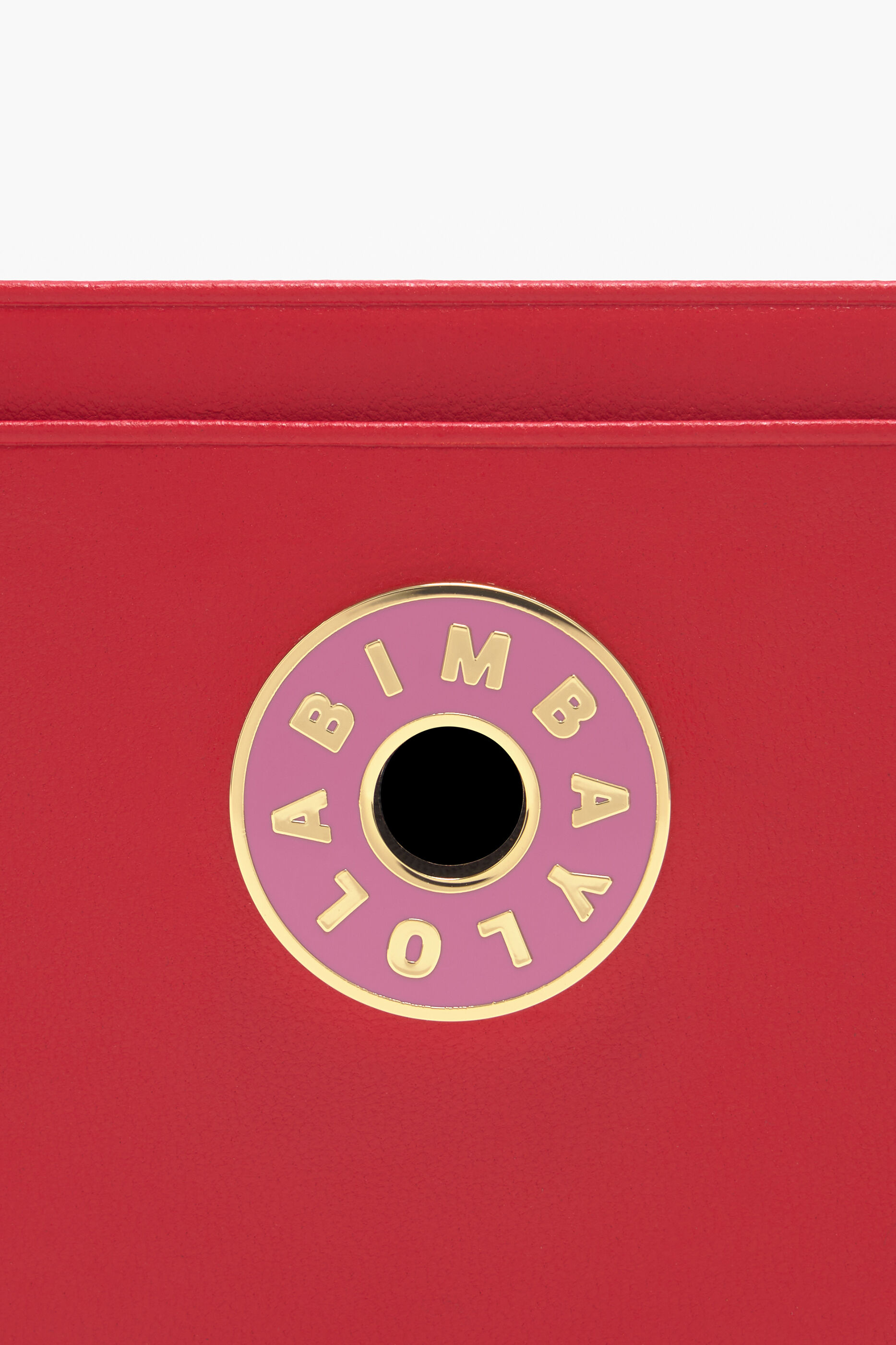 Porta-cartões em couro vermelho