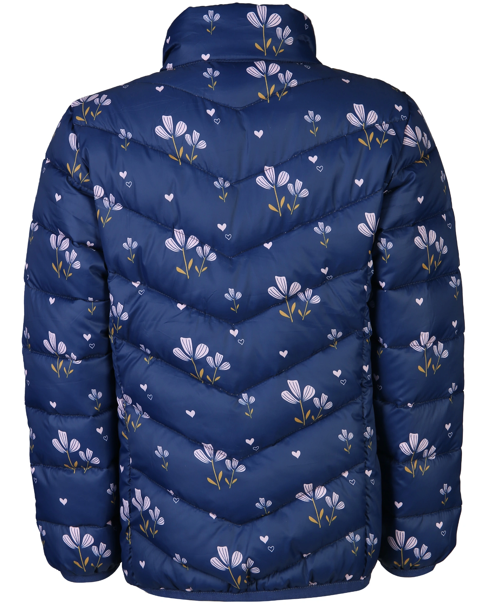 Steppjacke BLUMEN in blau/rosa