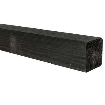 Tuinpaal vierkant grenen antraciet ca. 6,8 x 6,8 cm, lengte ca. 270 cm