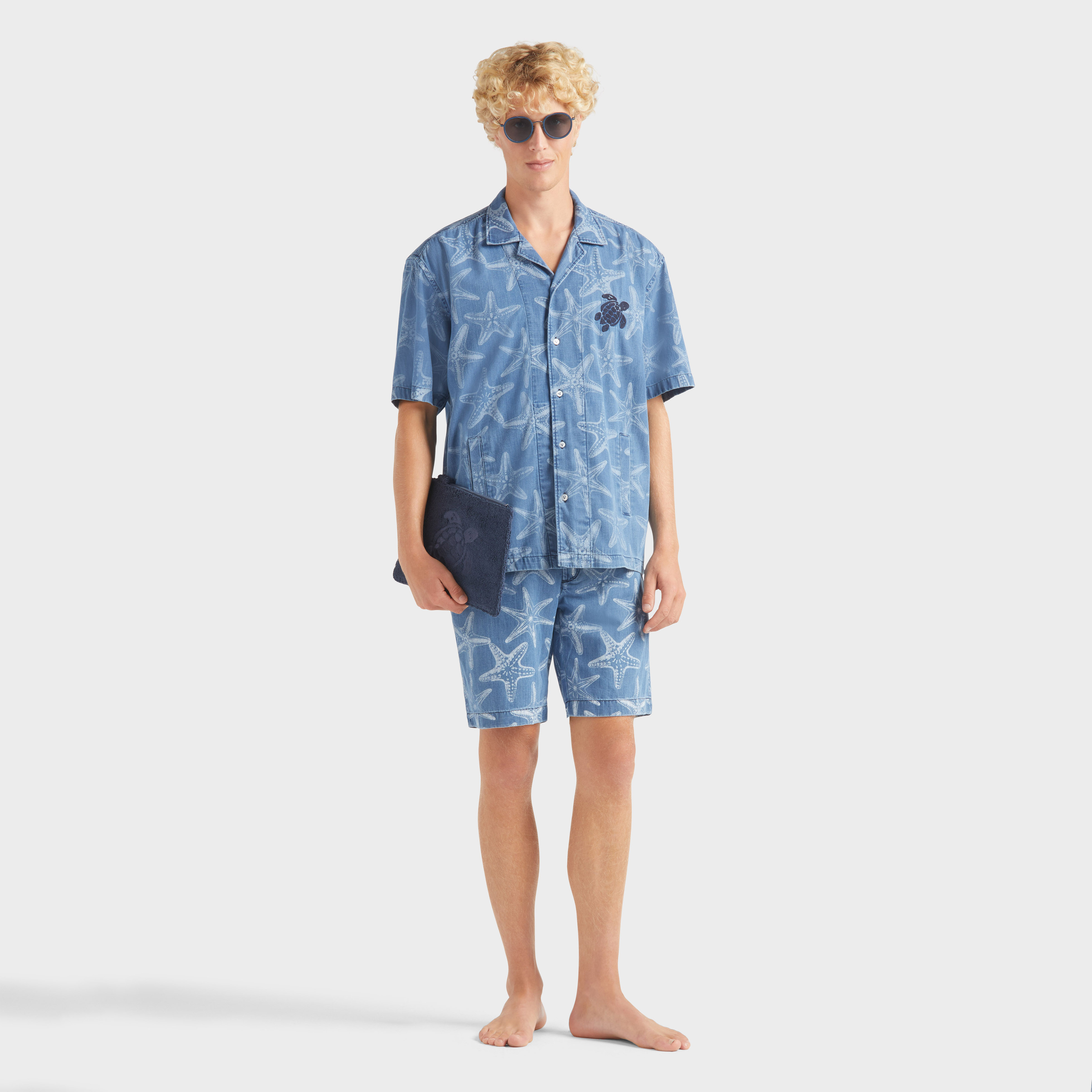 Bermuda en jean léger homme imprimé Starfish