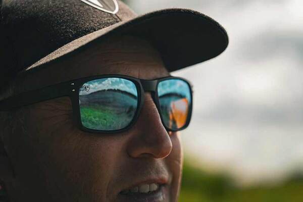 Lunettes de Soleil Fox Rage Transparent Black Brown Lens Mirror Blue Eyewear