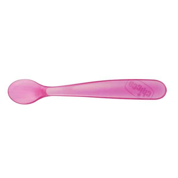 ChiccoChicco   langer Futterlöffel Silikon 6M+ Duopack pink