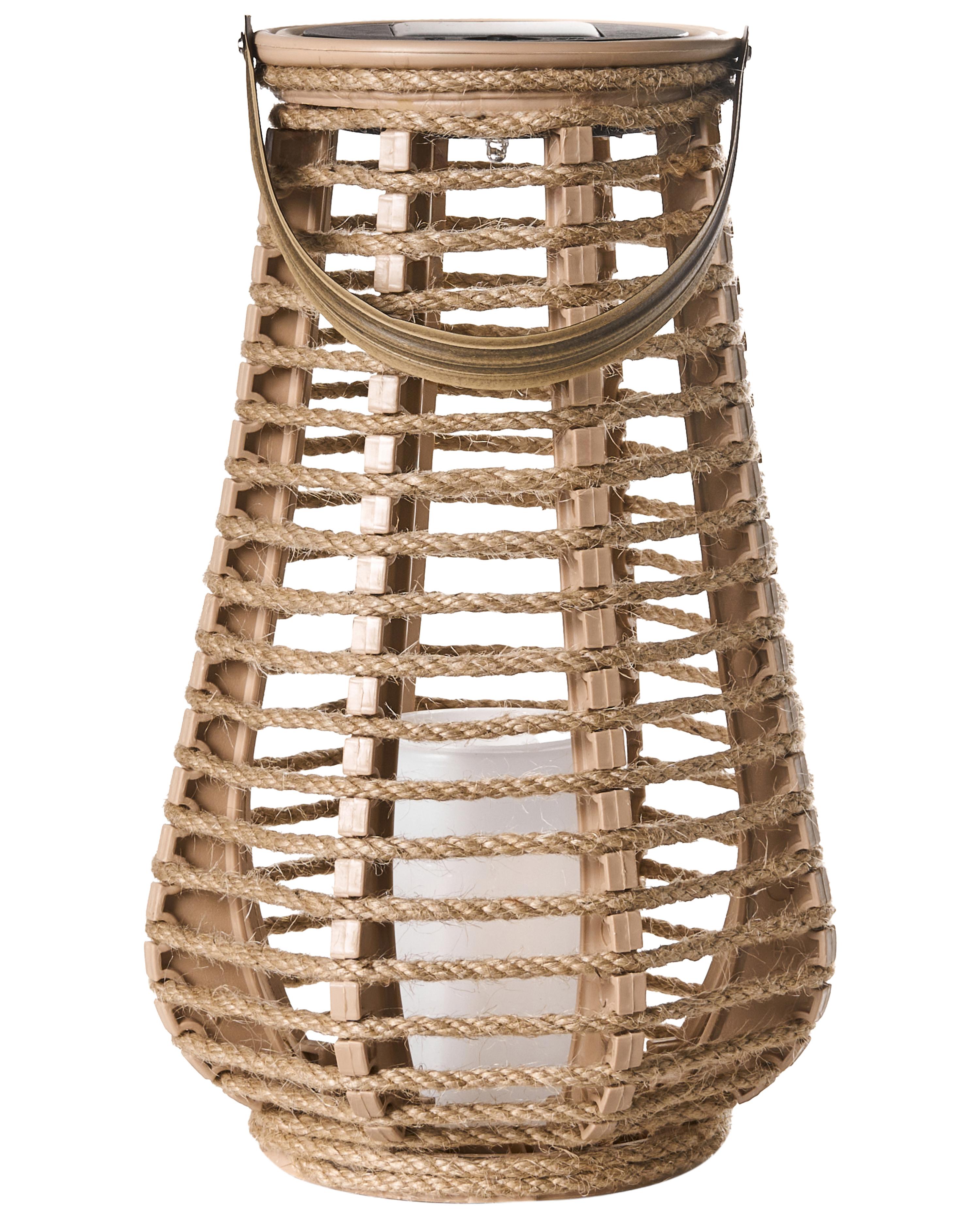 Set van 2 lantaarns op zonne-energie GWAYI 34 cm Natuurlijk