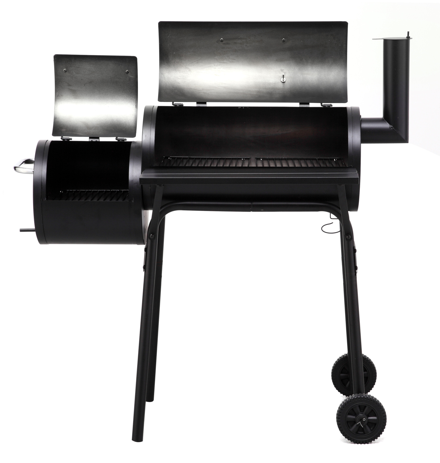 Smoker WICHITA - schwarz - mit Thermometer - 3 Grillroste