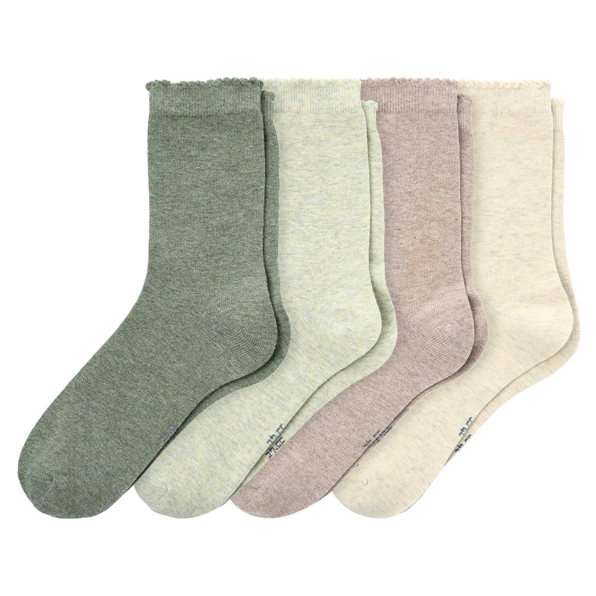 Gina Benotti 4 Paar Damen Socken im Set creme / hellbraun / hellgrün